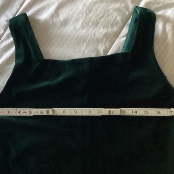 Vintage NWT Velveteen  maxi hunter green sleeveless size 12 or 14 wrinkle free - Picture 10 of 13